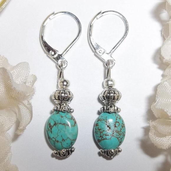 wvluckygirl Jewelry - Turquoise Blue & Silver Beaded Earrings Set 5433